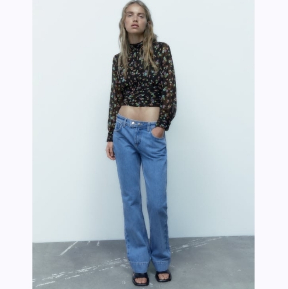 NWT Zara cropped floral top size S
